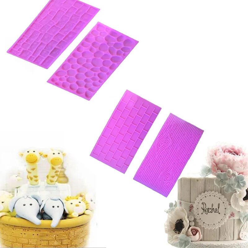 

Texture Silicone Mold Of Tree Bark + Brick Wall Silicone Mat Fondant Cake Decorating Tools Bakeware Free Shipping