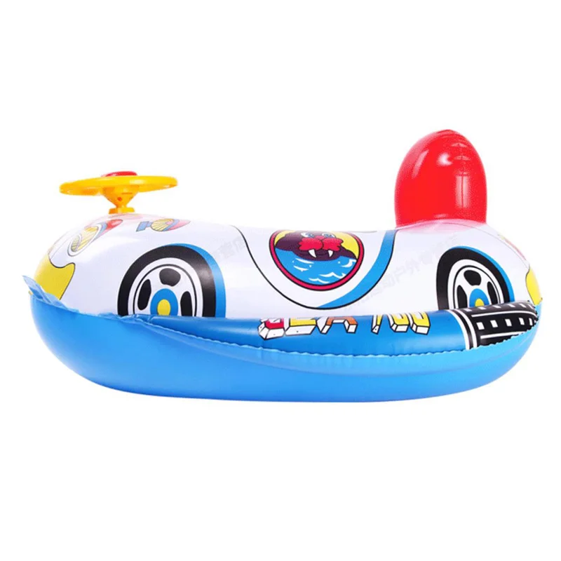 

Hot Selling New Cute Baby Inflatable Swimming Pool Ring Seat Floating Car Shape Boat Aid Trainer with Wheel Horn Suit