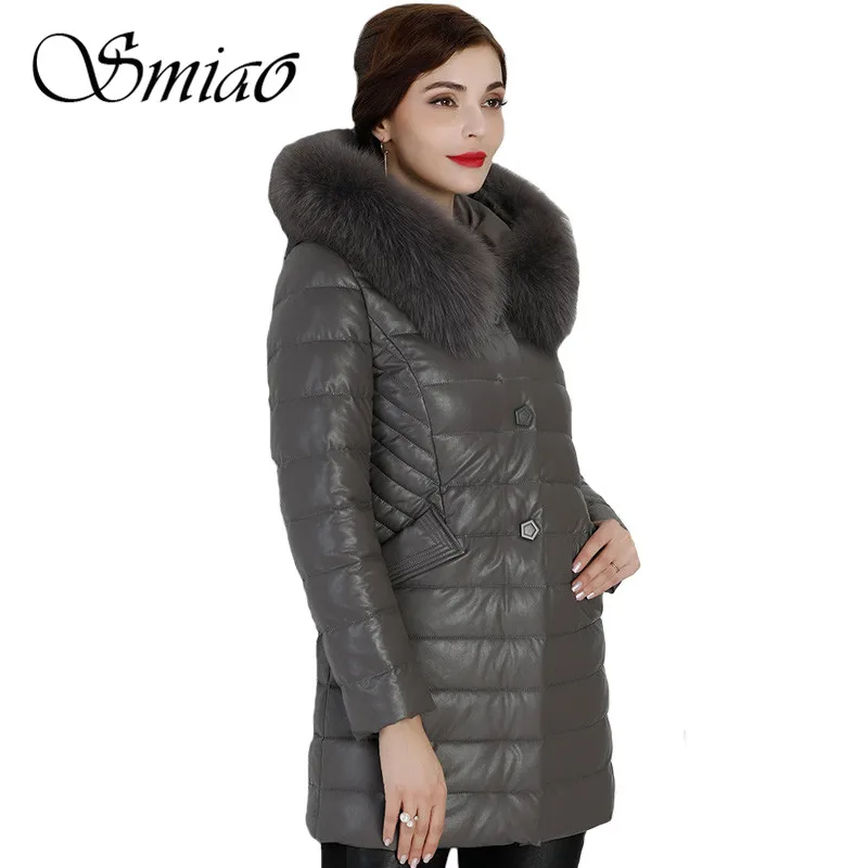 Smiao Plus Size 5XL 6XL Black Leather Jacket Elegant Women