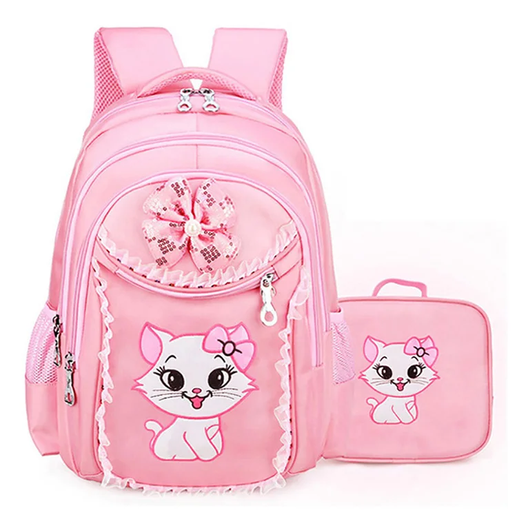Школьные сумки для девочек-подростков; милая детская сумка; Детский рюкзак с рисунком принцессы, кошки; детский кружевной рюкзак; рюкзак для начальной школы