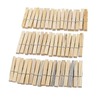

HOT GCZW- Laundry Wooden Clothes Pins Pegs Hanging Clips Clothespin 52 Pcs