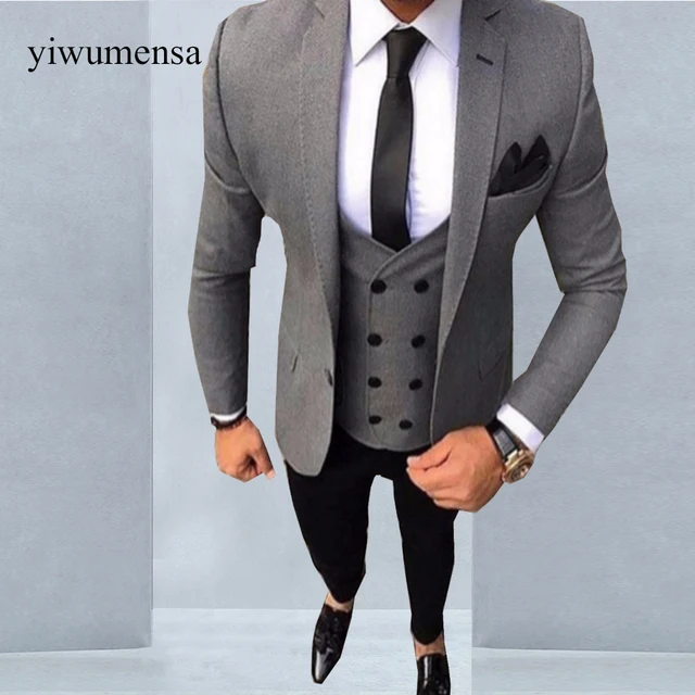 Ywms 19 Tailored Smoking Grey Men Suit Slim Fit 3 Piece Tuxedo Groom Ywms 19 Tailored Smoking Grey Men Suit Slim Fit 3 Piece Tuxedo Groom Wedding Suits