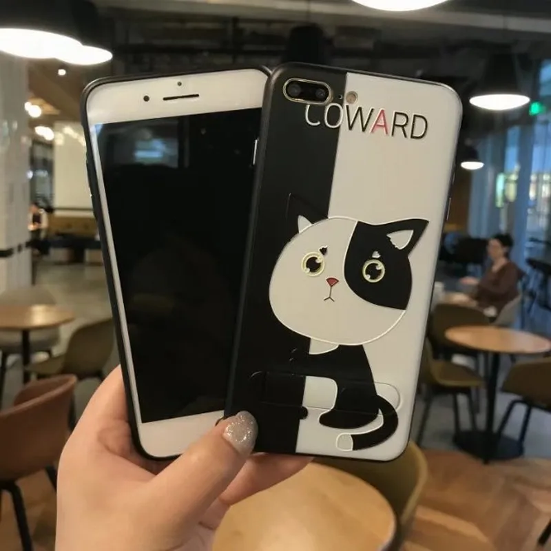 Portefeuille For iPhone 7 Plus Case Cartoon Cute Invisible Kickstand Holder Back Cover For Apple iPhone 6 S 6S 6plus Accessories (4)