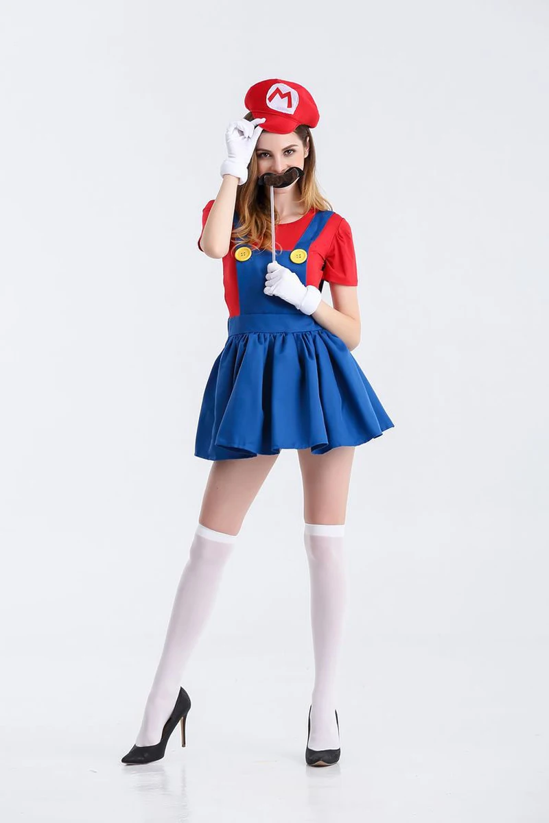 New Arrival Cute Plus Size Four Pieces Women's Mario And Luigi Cosplay