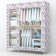Super simple wardrobe cloth cabinet large steel reinforced steel frame combined assembled folding cloth wardrobe closet