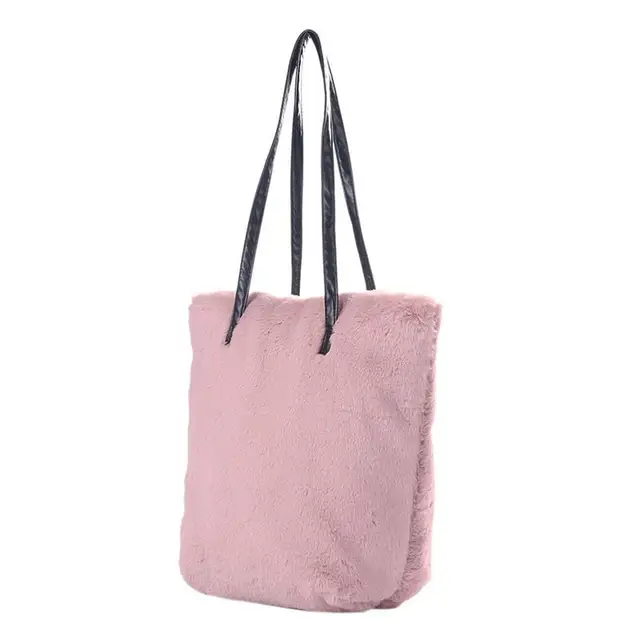 Faux Fur Furry Sling Shoulder Handbag Bag Plush Fashion Top Handle Faux Fur Furry Sling Shoulder Handbag Bag Plush Fashion Top Handle Hand Pink Purses Bags