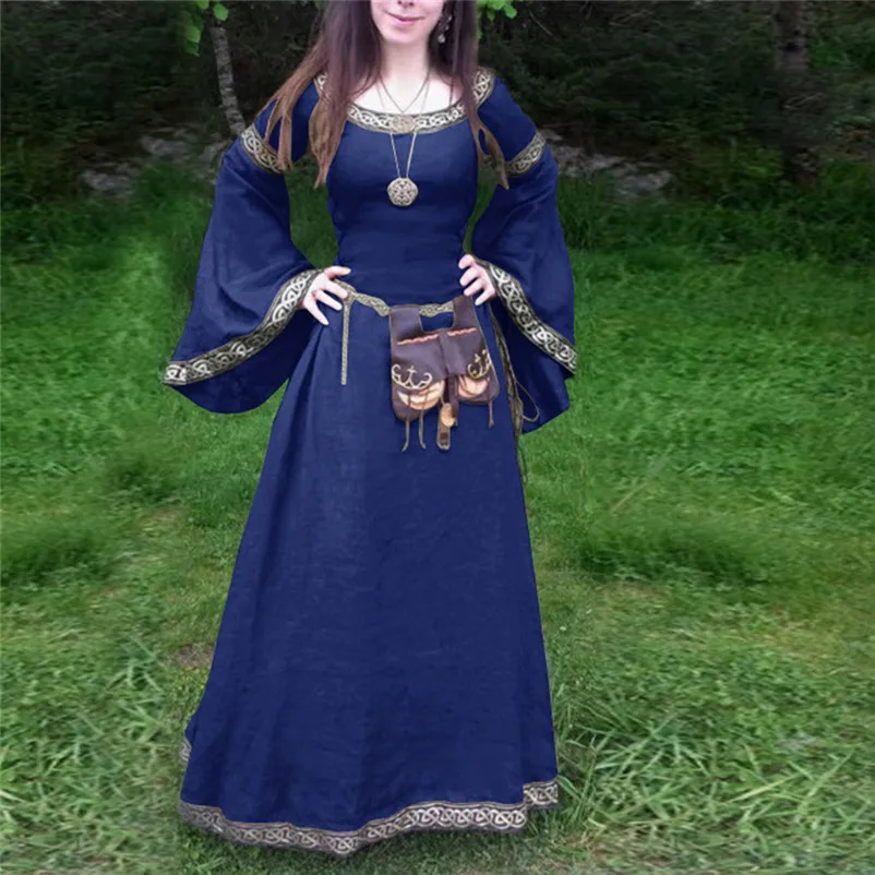 Women dress Renaissance Victorian Medieval Gothic Long Dresses For party Gowns Costumes Evening Dresses elegant dress O26#N (11)