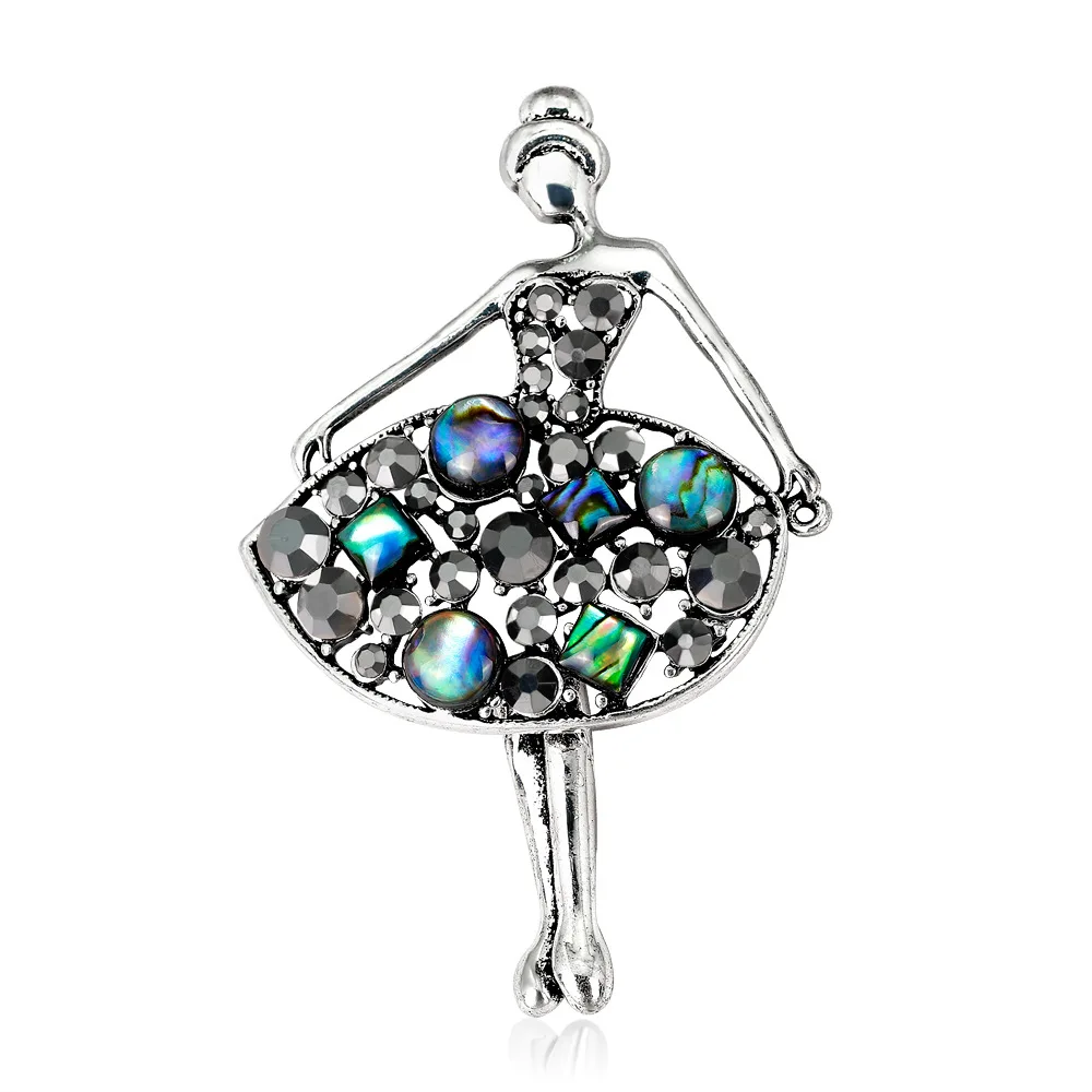 

Brooches Dancing Girl Rhinestones Crystal Brooches Wedding Party Banquet Jewelry Dropshipping Dancing Girl Brooch Pins