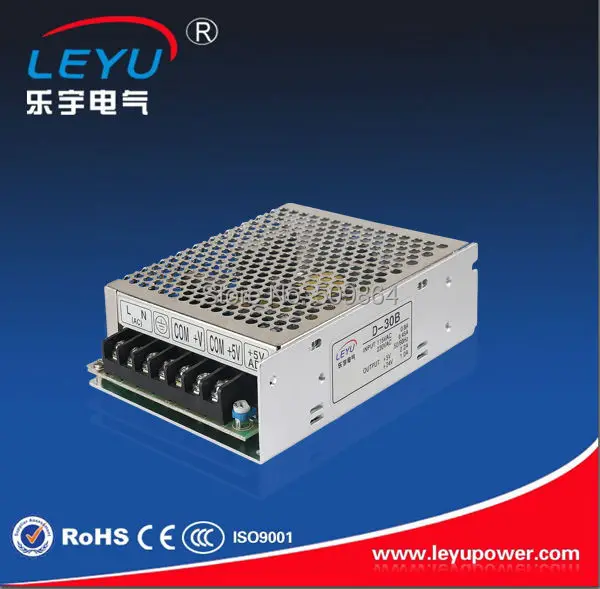 

CE RoHS approved Small volume 30W power Leyu D-30B power dual output 2.2A 5V ,1A 24V switching power supply