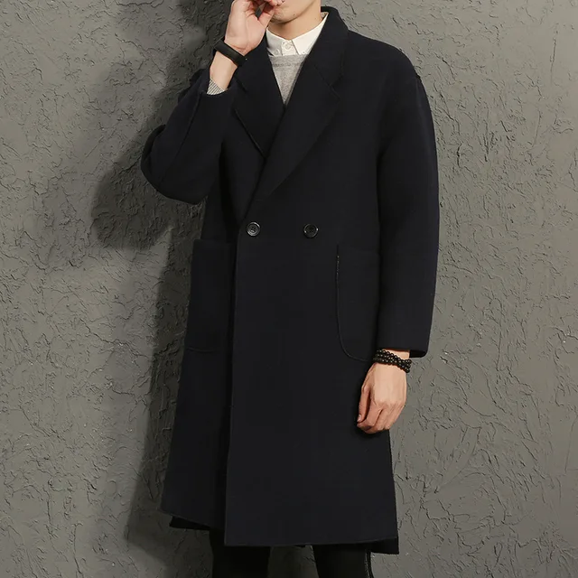 Korean Men Trench Coat Steampunk Gothic Winter Coat Coat Retro Style Wool Jacket Them British Trench Korean Men Trench Coat Steampunk Gothic Winter Coat Coat Retro Style Wool Jacket Them British Trench