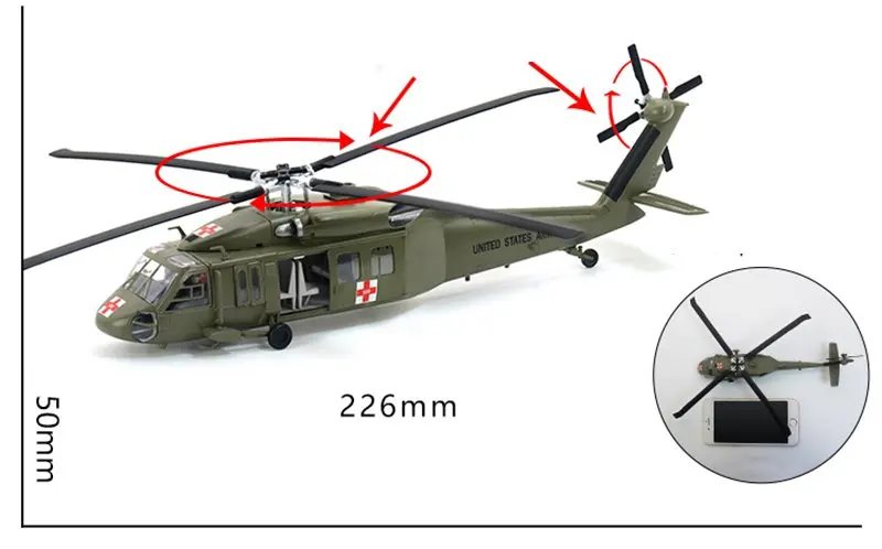 1: 72 UH-60 S-70 черный ястреб UH-60A Тактический транспортный вертолет предварительно построенный хобби Коллекционная готовая пластиковая модель самолета