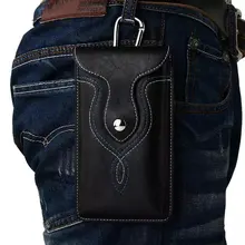 Универсальный кожаный поясной ремень зажим крюк петля чехол сумка кобура для нескольких смартфонов модель подходит 5,0~ 5," телефон