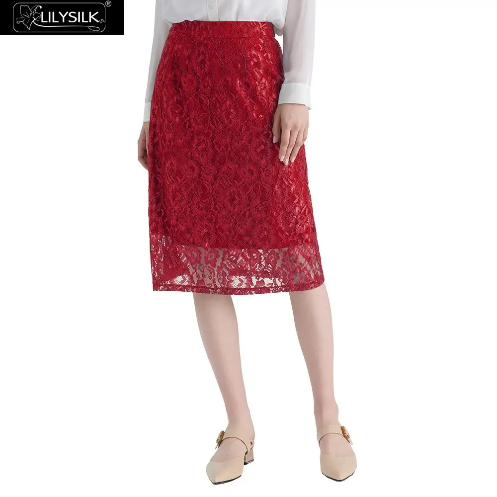 

LILYSILK Skirt Silk Women Summer Floral Lace Midi Ladies Clearance Sale Free Shipping