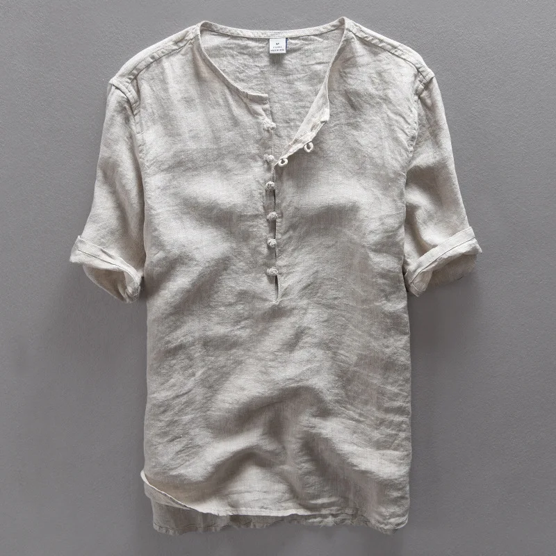 

Simple modern designer brand shirt men summer 100% linen men shirt fashion casual shirts mens flax camisa masculina chemise 3XL