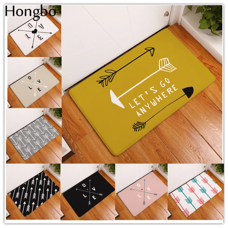 

Hongbo Nordic Arrow Printed Floor Mat Fashion Carpet Decoration for Living Room Hallway Anti-Slip Kitchen Rugs Home Entrance