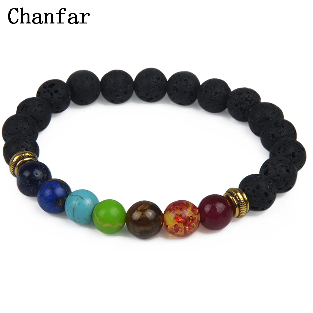 Chanfar Hot 7 лечебный Балансирующий натуральный браслет из лавового камня для