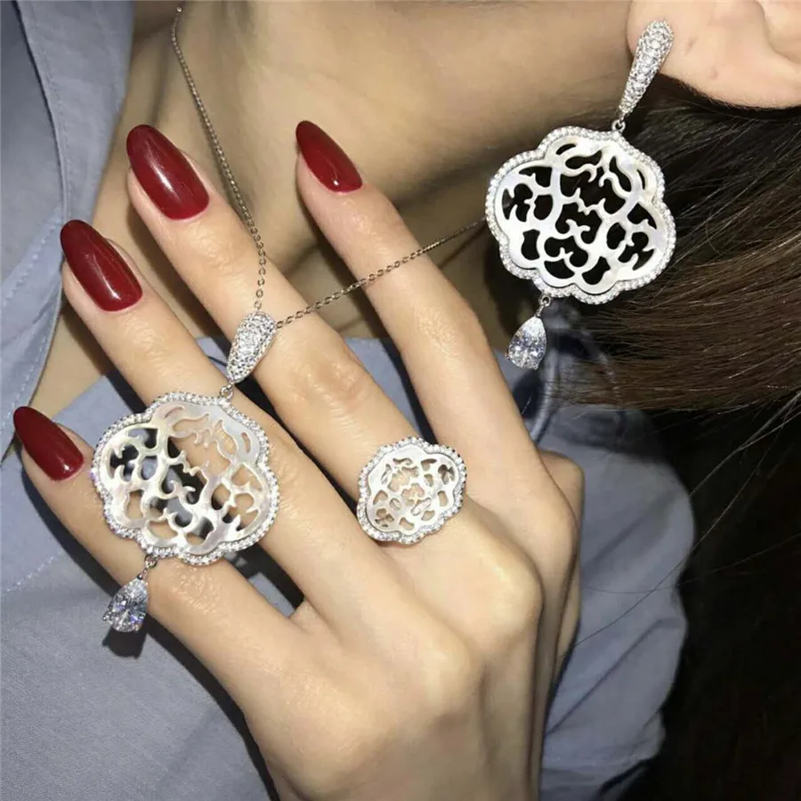

cp149 Luxury Designer Fashion 925 Sterling Silver Jewelry zirconia star shape Pp