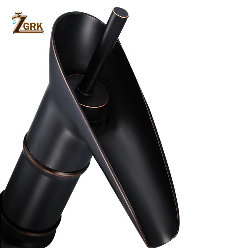  ZGRK BathroomFaucets Faucet Elegant Kitchen Black Ceramics Sink Faucet Single Handle Hot And Cold W - 32913341964