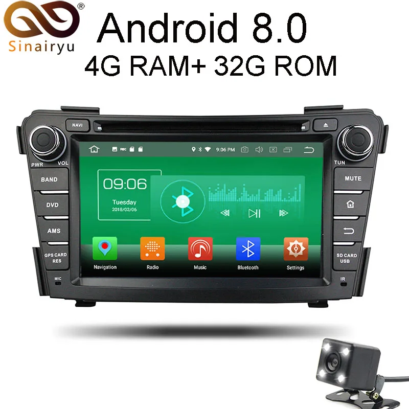 

Sinairyu 4G RAM Android 8.0 Car DVD For Hyundai I40 2011 2012 2013 2014 Octa Core 32G ROM Radio GPS Multimedia Player Head Unit
