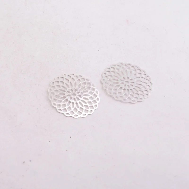 50 шт. AC2673 25 мм круглые подвески металлические ювелирные изделия филигранные серьги фурнитура - Окраска металла: Silver