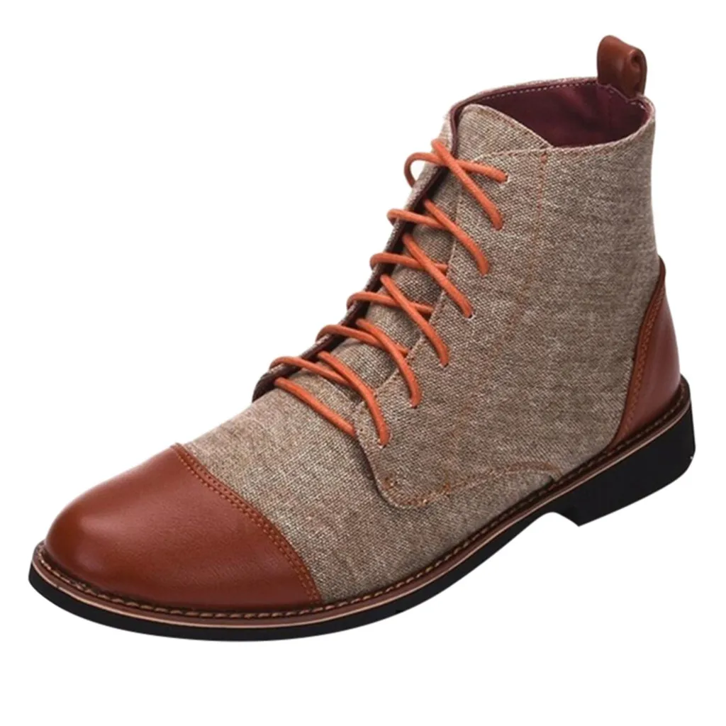 

SAGACE Brand New Fashion Brogue Boots Men Big Size 39-48 Winter Autumn Shoes Lace-up Male Dress Shoes Handmade Business 2019