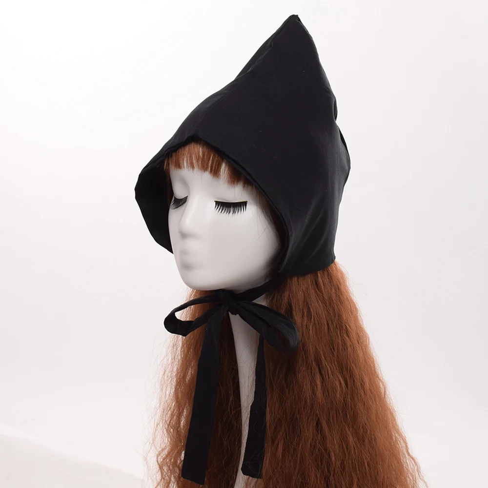

1pc Vintage Girl Bonnet Cute Witches Hat Black Elf Cap Harajuku Lady Hat