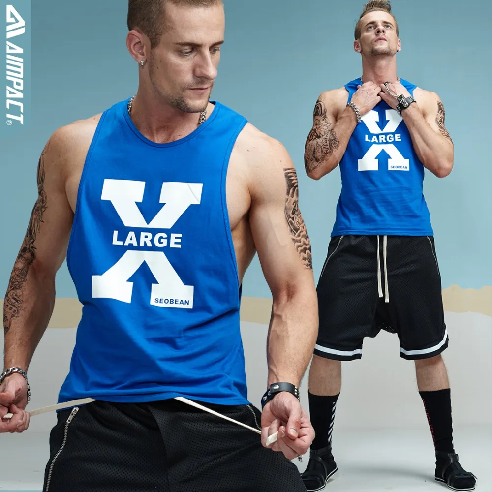 

Aimpact Cotton Mens Tank Tops Sexy Fitness Bodybuilding Breathable Summer Singlets Slim Fitted Men's Tees Crossfit Tee XB13
