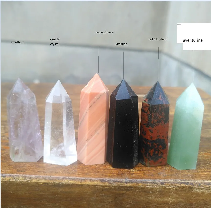 6 шт.(4 см) натуральный кварцевый кристалл палочка ТОЧКА