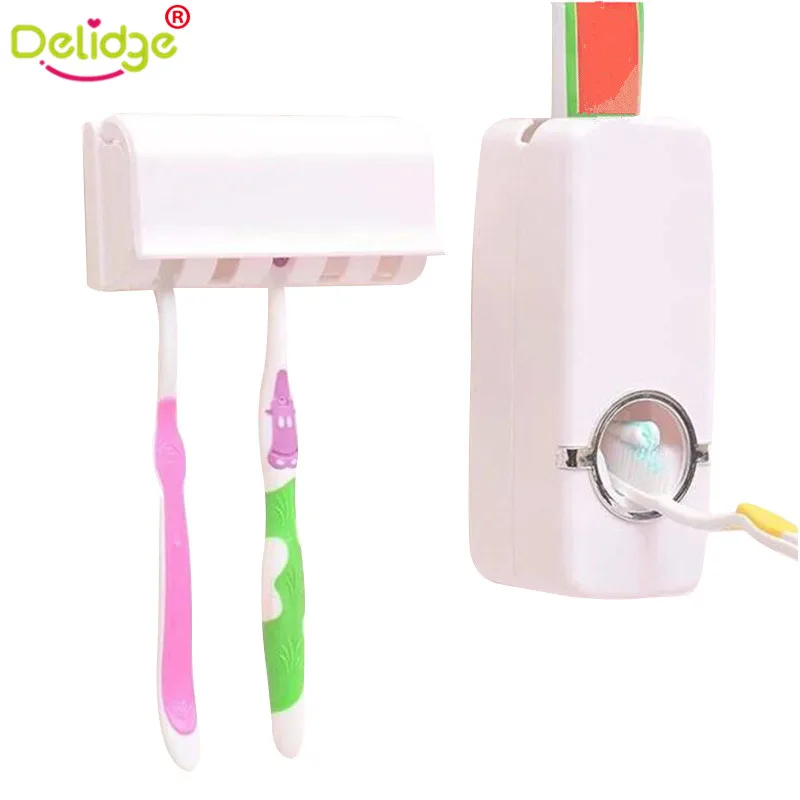 Delidge 1 набор держатель зубной щетки автоматический диспенсер для зубной пасты+ 5 настенная подставка для зубных щеток Держатель для ванной комнаты инструменты