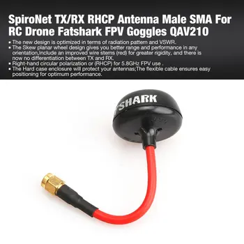 

SpiroNet TX/RX RHCP Antenna Male SMA For RC Drone Quadcopter UAV Aircraft Fatshark FPV Goggles QAV210 Image Transmission