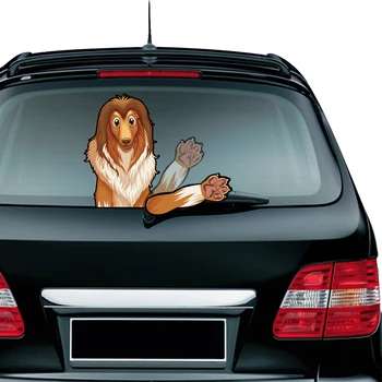 

Car Stickers Cartoon Funny Dalmatian Dog Moving Paw Stickers Rear Windshield Window Wiper Decals Car-Styling Decoration Sticker