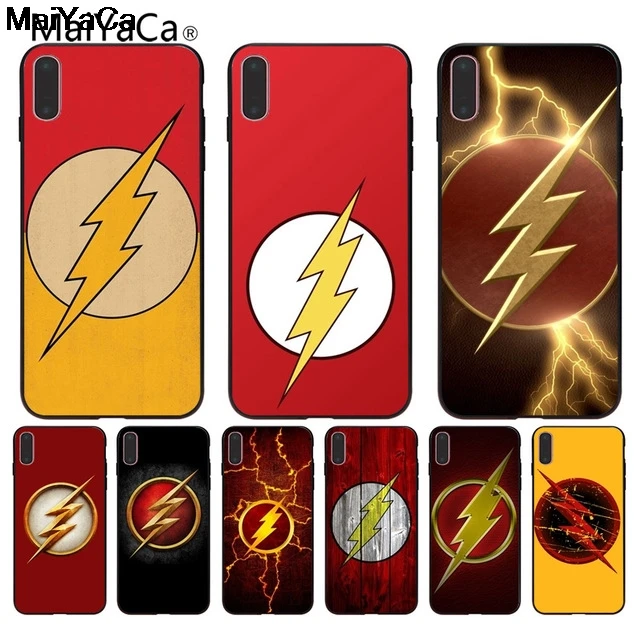 MaiYaCa супер герой флэш DC Comics логотип для iPhone 4S 5S 6S 7 8 Plus X XR XS MAX черный мягкий чехол