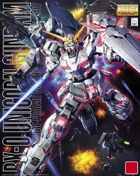 Japaness оригинальный Gundam MG 1/100 модель RX-0 единорог GUNDAM семян мобильный костюм дети игрушечные лошадки с держателем