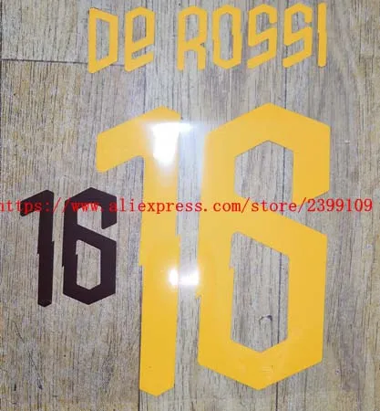 Домашний FLORENZI TOTTI DE. ROSSI FLORENZI KLUIVERT PASTORE MANOLAS ZANIOLO nameset патч-значок - Цвет: Безникелевый белый