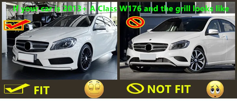 Карбоновое волокно Mercedes W176 спойлер флип canards для Benz A Class 2013- A200 A250 A45 передний бампер подходит AMG и AMG пакет