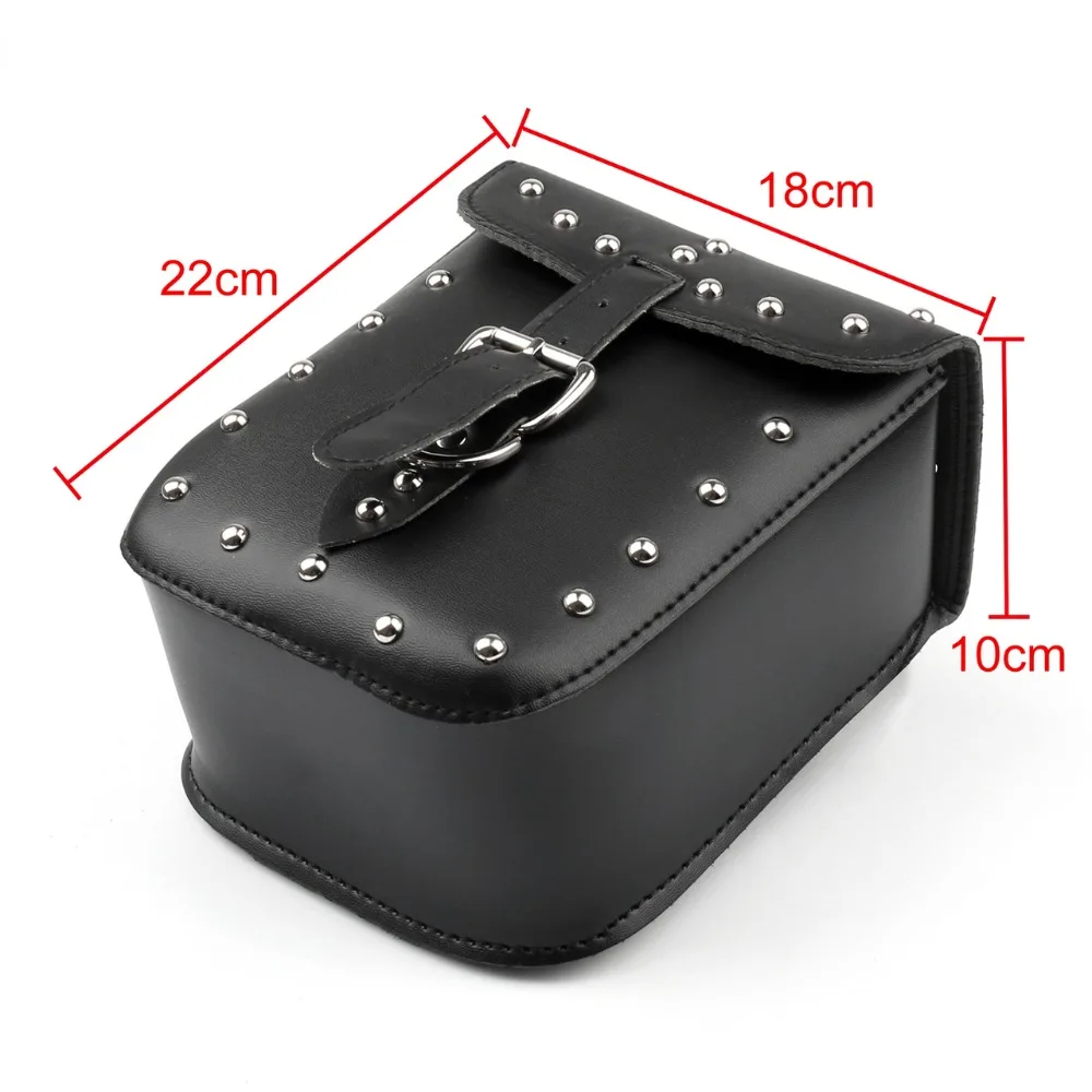 Motorcycle Side Bags Leather Saddlebags Tool Pouches With Mounting Straps Nails for Harley Davidson Yamaha Suzuki Honda  (5)
