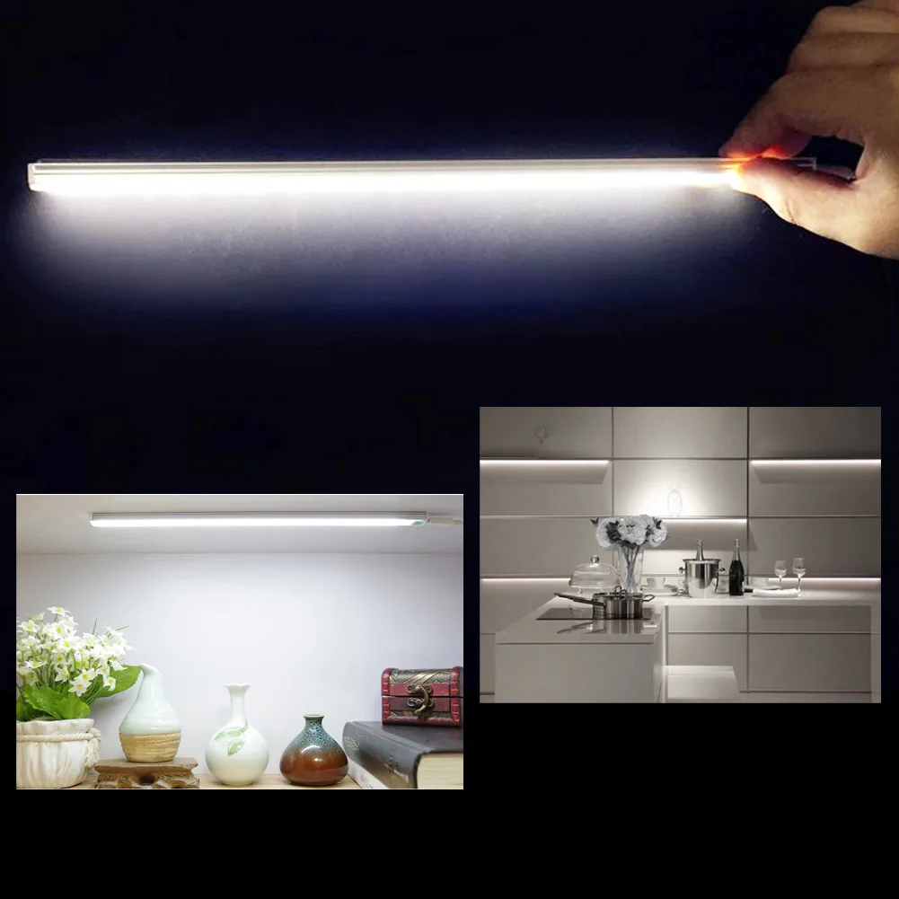 USB 21LED Touch Sensor Night Light Ultrathin LED Strip Bar Lamp Reading Work Desk Closet Cabinet Lamp 30cm