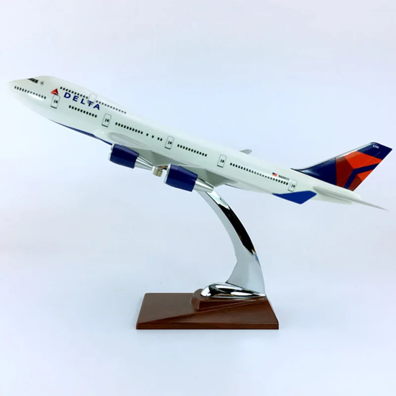

30CM 1/230 Scale Super Cool Boeing B747-400 Model DELTA Airlines with Base Alloy Aircraft Plane Collectible Display Collection