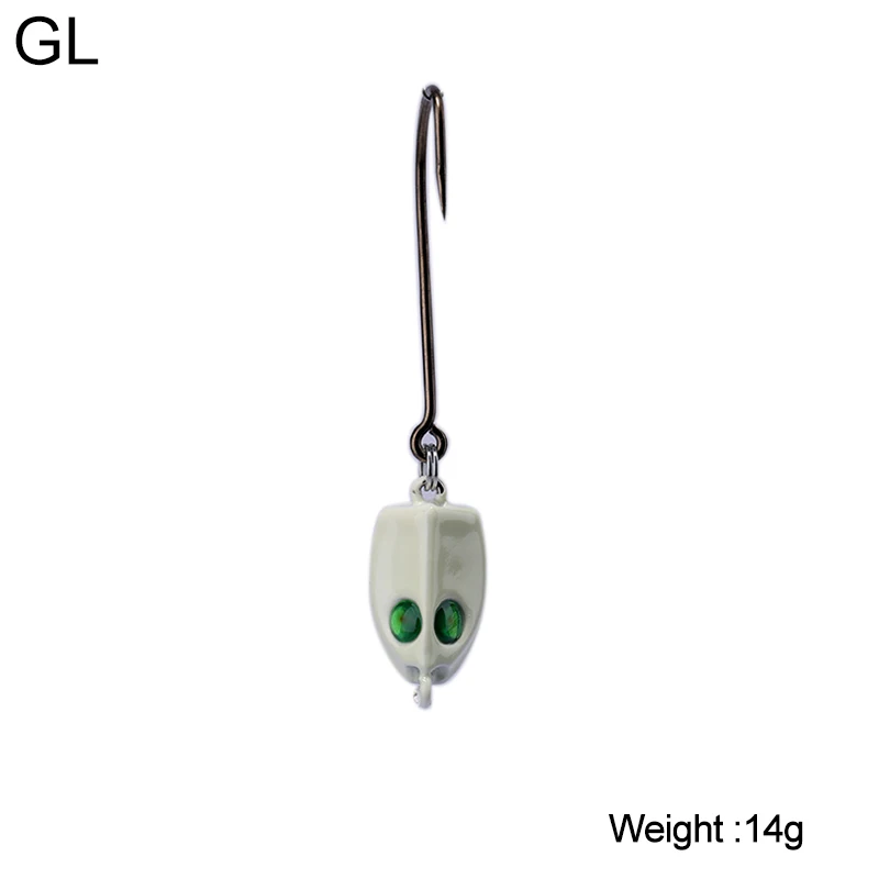 3009-14g-GL Королевство наживка-Мормышка головы крючки 2 шт./лот 7 г 10,5 14 углерода сталь рыболовный крючок может использоваться с мягкой рыболовные снасти приманки крюк - Цвет: 3009-14g-GL