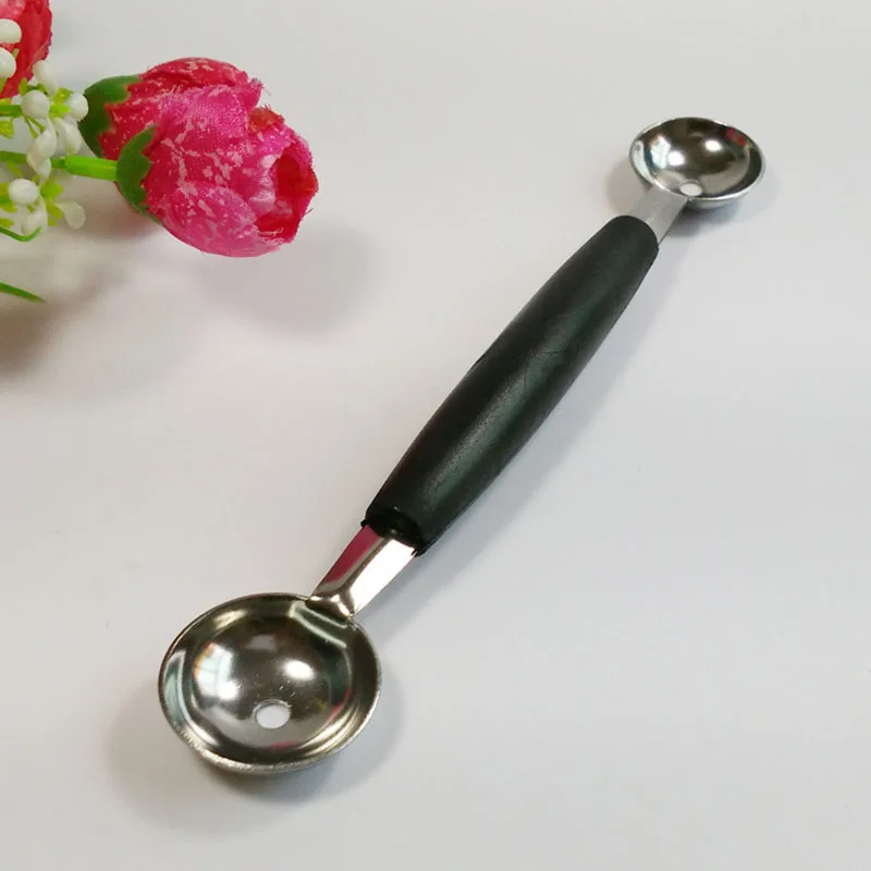 

Stalinless Steel Spoon Double-headed Watermelon Ice Cream Multi-purpose Spoon Dessert Dig Ball Spoon Fruit Kitchen Accessories