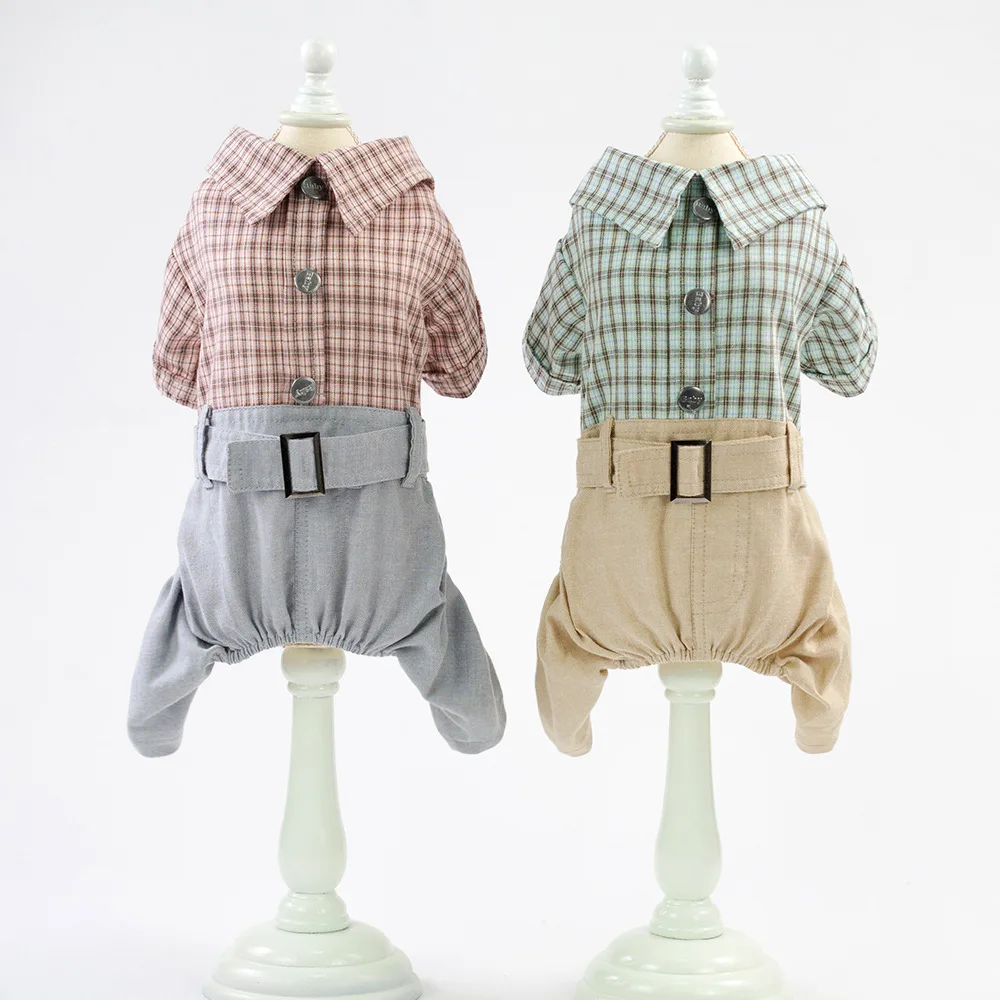 

Pet clothing Plaid Jumpsuit Chihuahua Dog Onesie Winter Clothes For Dogs Shih Tzu Clothes Yorkies dog clothes for Small Dogs