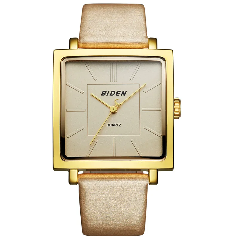 

BlDEN fashion womens watches ladies square woman watch elegant shiny girl leather women quartz watch charm clock Reloj Mujer