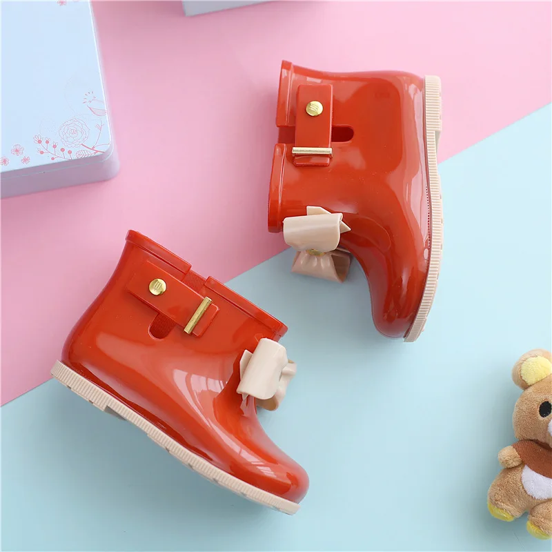 Модные детские резиновые сапоги Детская водонепроницаемая обувь детская непромокаемая обувь для девочек и мальчиков непромокаемая обувь желе мягкая обувь для младенцев