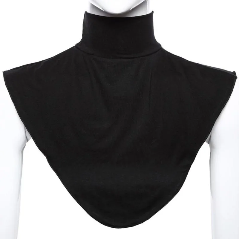Модный однотонный вязаный Поддельный Воротник для мужчин и женщин, исламский хиджаб, удлиняющий шею, грудь, задняя крышка, модальный шарф, полумусульманский воротник