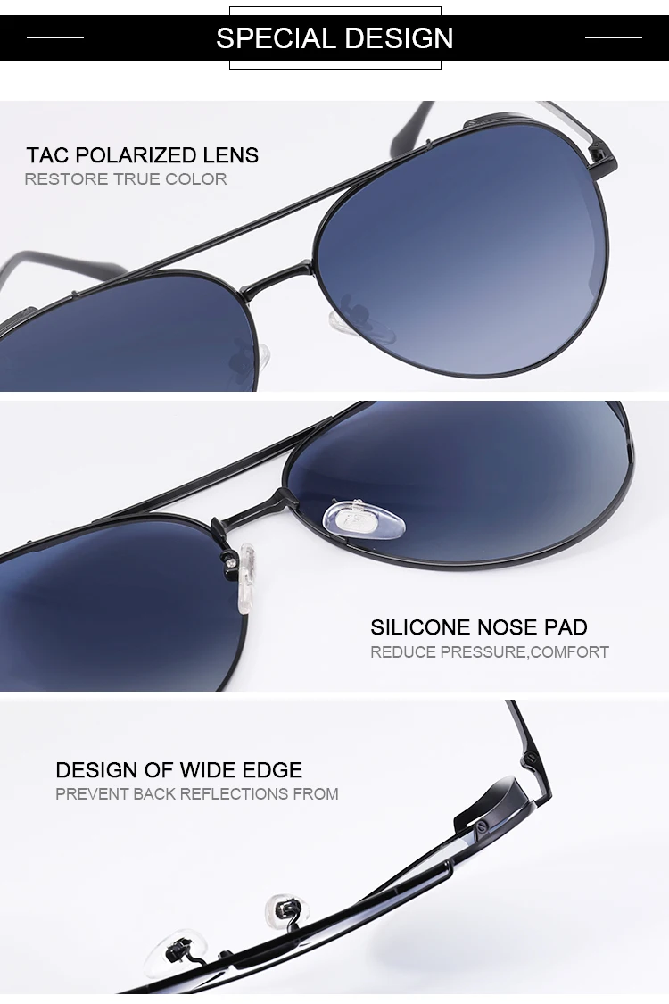 VEGOOS Pilot Солнцезащитные очки для мужчин и женщин поляризационные UV400 металлическая оправа дизайнерские Роскошные брендовые оттенки высокого качества#3183
