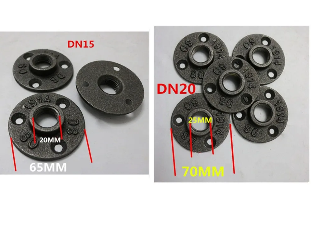DN15 DN20 гладить фланец литья под старину фланец База кронштейн для G3/" трубой 4 шт./лот DN15 фланец для 1/" трубы