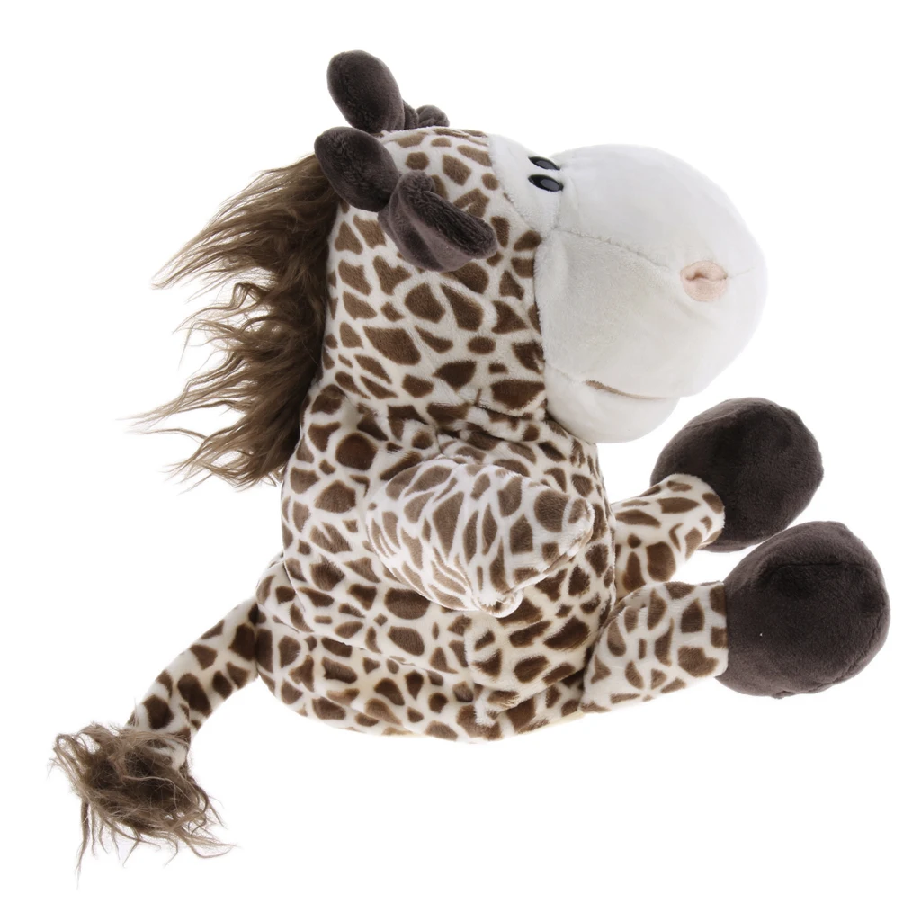 Soft Plush Animal Hand Puppet Glove Puppet Kids Toddler Pretend Playing Toy Farm Animal Pet Doll Christmas Gift  - Giraffe