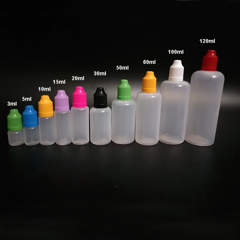 2000pcs 100ML PE Dropper Bottles Long tips empty E liquid Oil Eye Drops Bottles With Childproof  Caps For vape E cig liquid