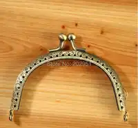 20pcs/lot DIY 9.5cm Antique Bronze ball head Metal Purse Frame Handle for Bag Sewing Craft wholesale free shipping