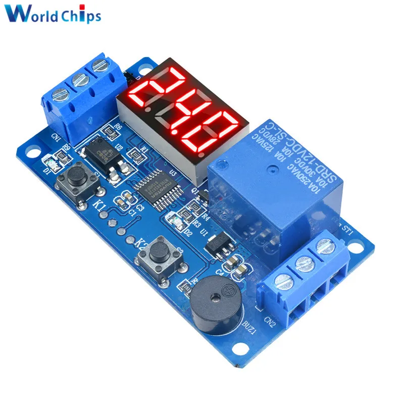 

DC 12V Programmable Timer Switch Trigger Cycle Time Delay Relay Module Board LED Buzzer 10 Million Times Life!